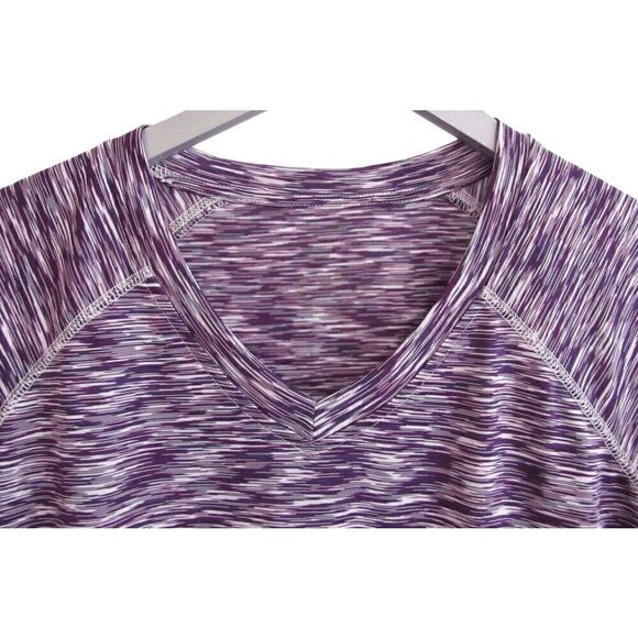 Athletic Collection by 26 International Purple Space Dye V-Neck T-Shirt L - Picture 2 of 3